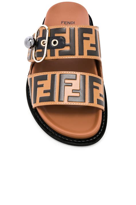 fendi pearland slides replica|Fendi Pearland Ff Leather Slide Sandal In Brown .